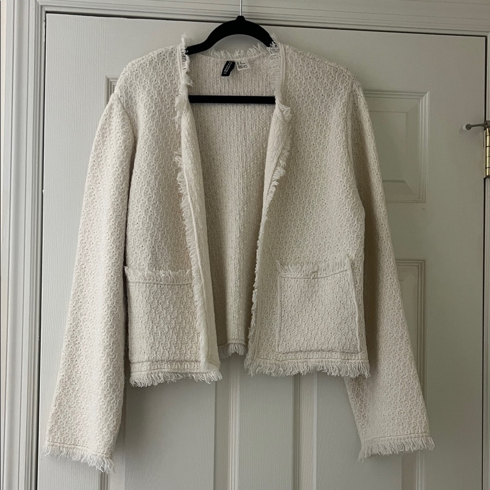 H&M Divided Off-White Textured Cardigan